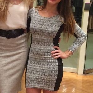 Black & White Patterned Mini Dress